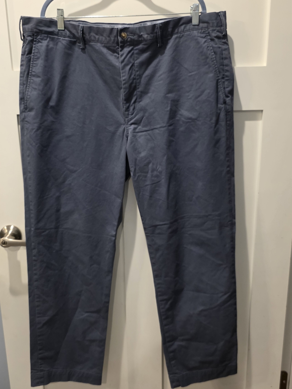 Polo Ralph Lauren Mens Navy Blue Stretch Twill Straight Fit Chino Pants 42x30